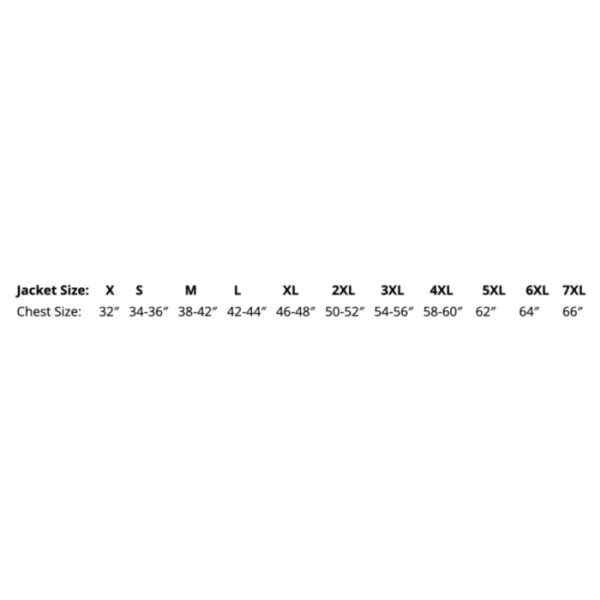 heavyweight denim size chart